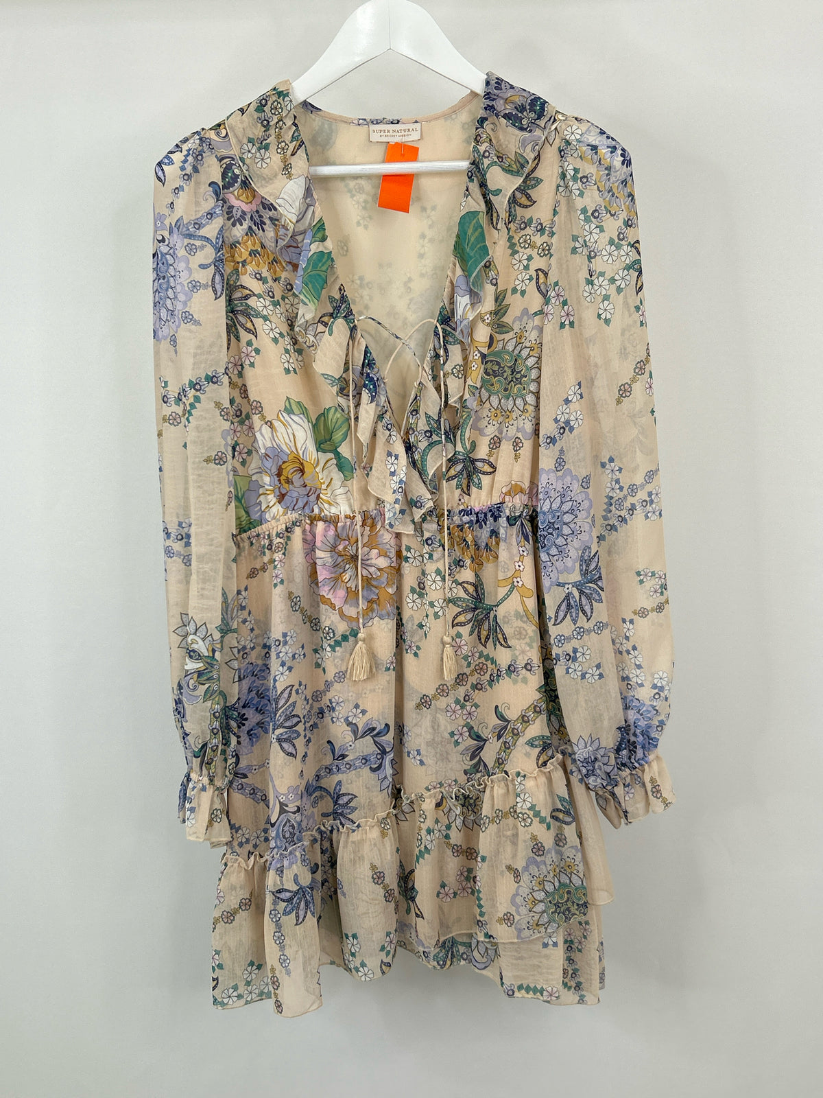 Super Natural by Secret Mission Size L BEIGE FLORAL Women Dress