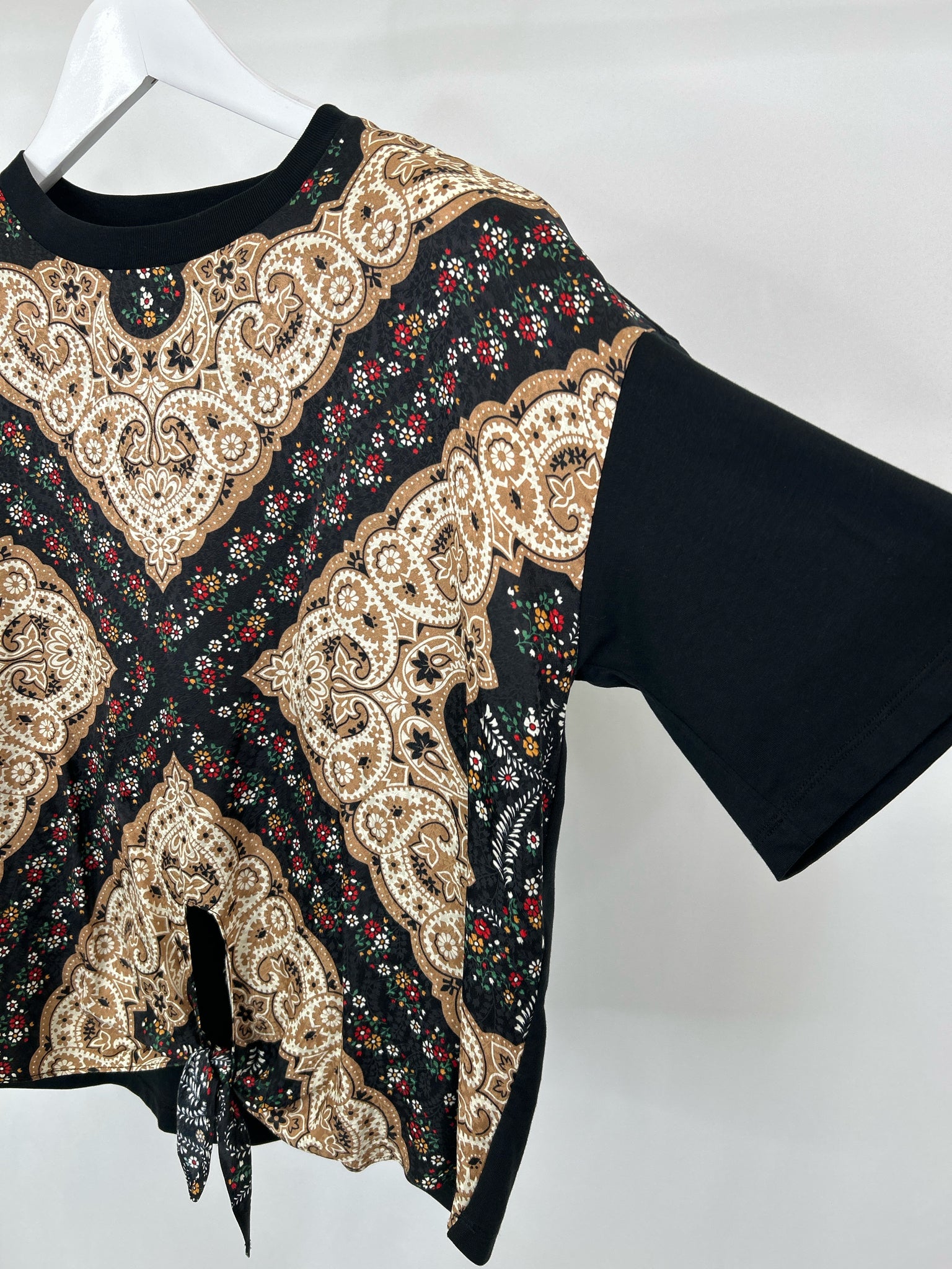 SANDRO PARIS Size M Black Print Women's Top