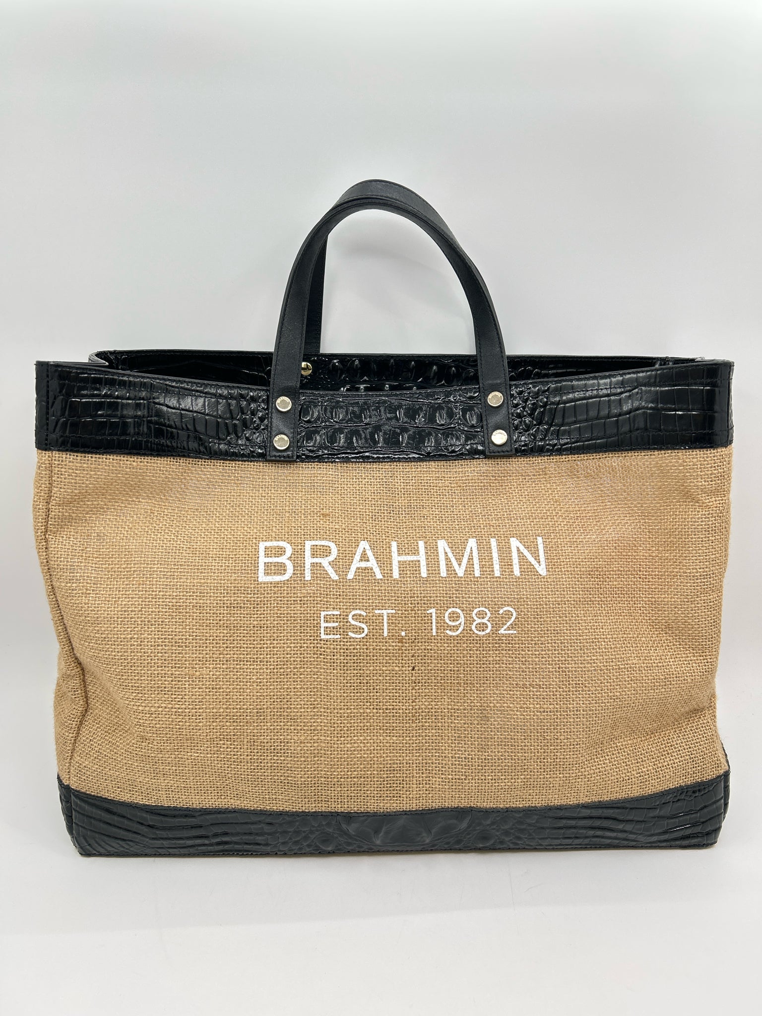 BRAHMIN Burlap Women Tote