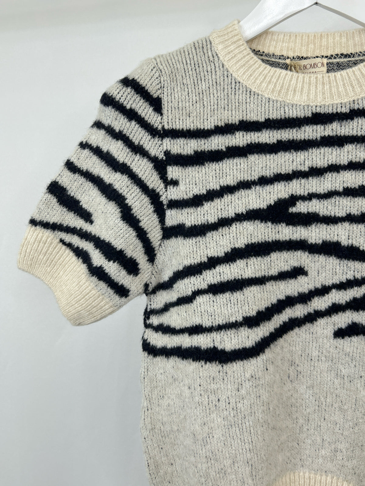 Mus & Bombon Size XS Natural and Navy Women Sweater