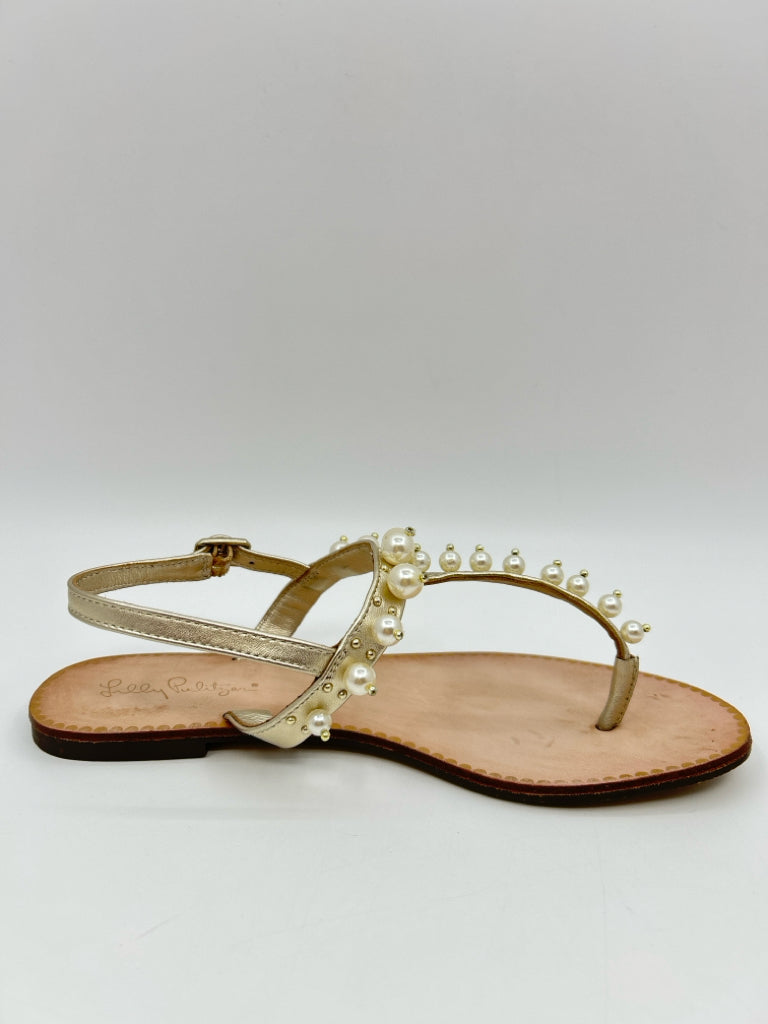 LILLY PULITZER Size 7M gold metallic Women's Sandal