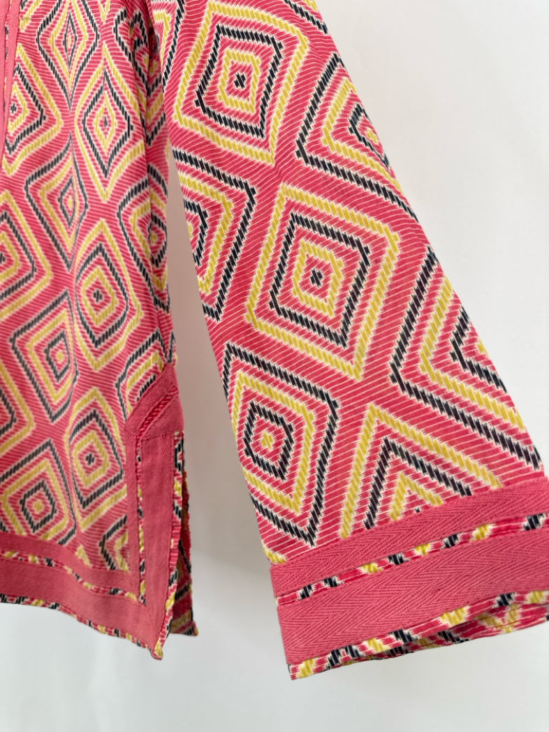 TORY BURCH Size 6 Pink Print Women Tunic