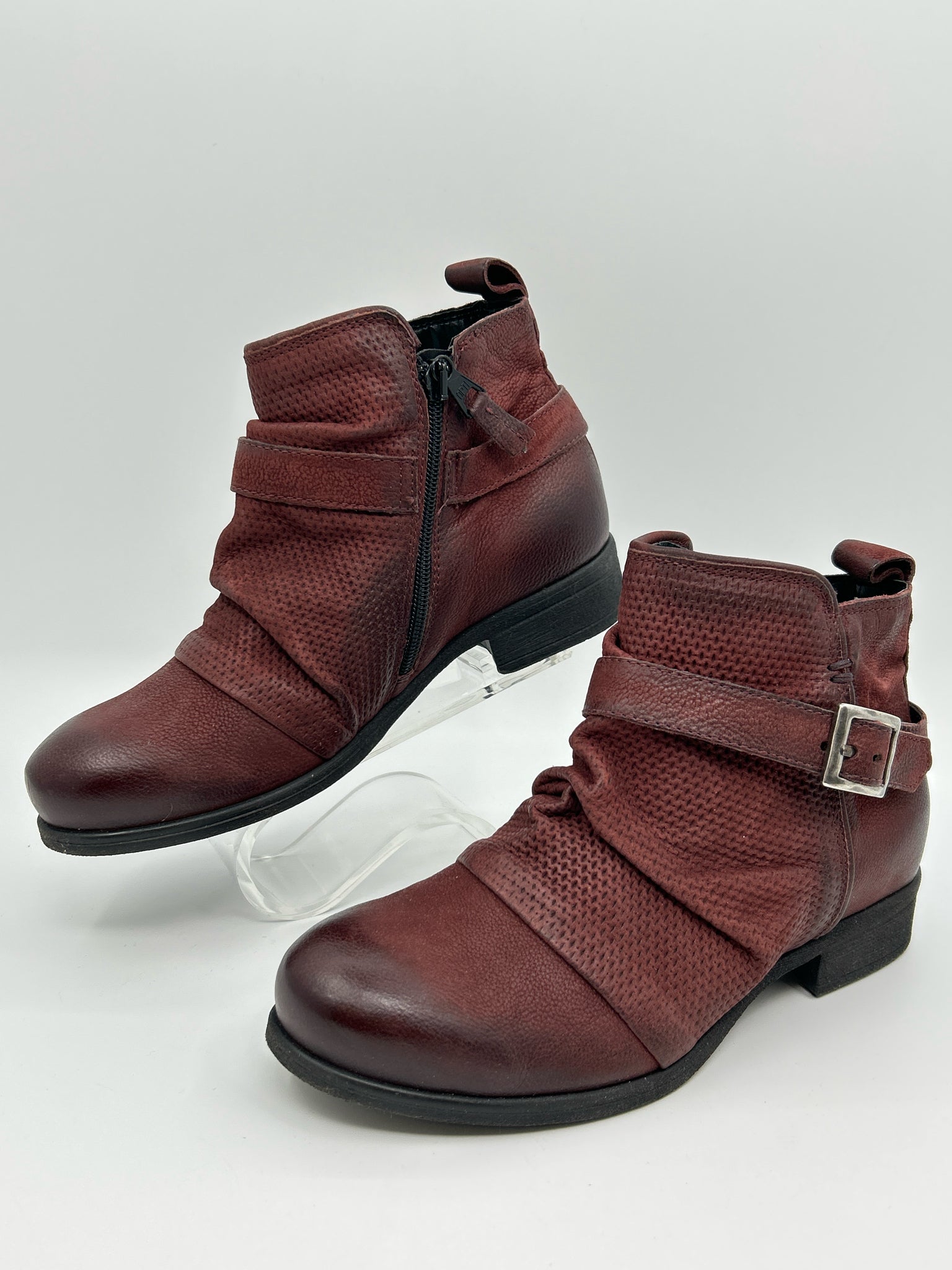 MIZ MOOZ EU Size 37 US 6.5/7 Merlot Women Booties
