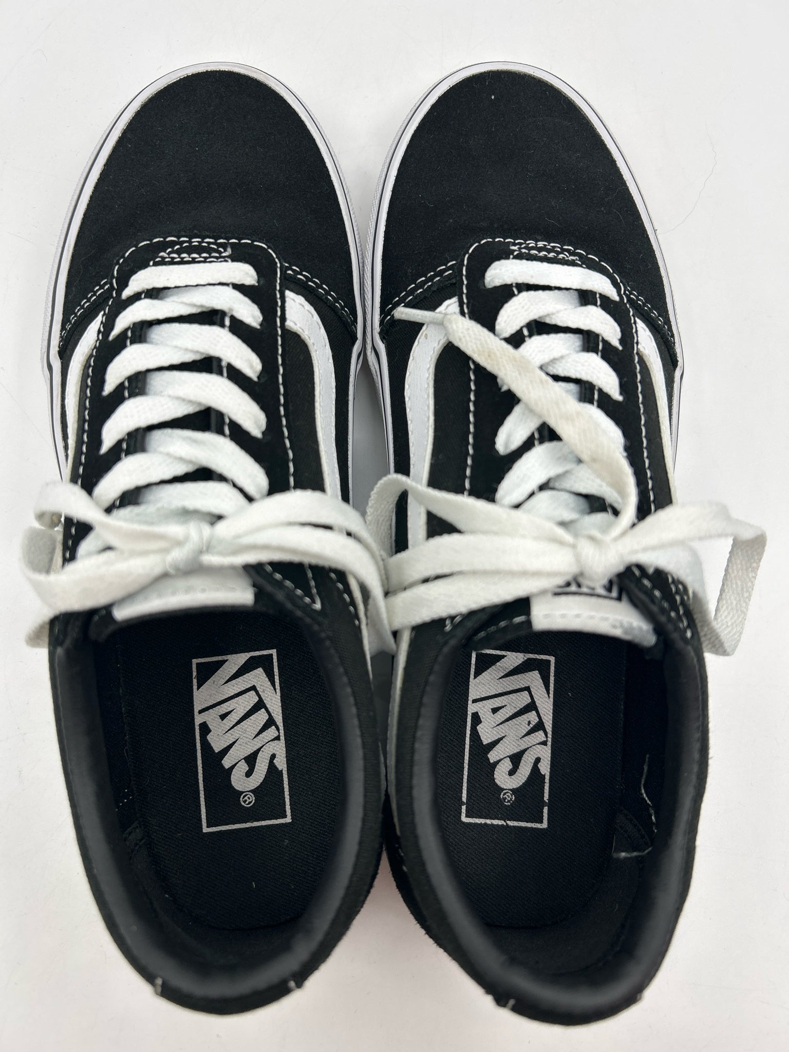 VANS Size 8 Black and White Women Sneakers