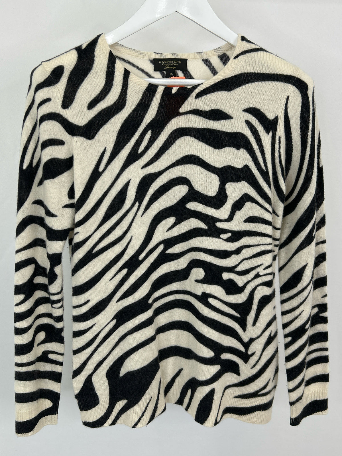 CHARTER CLUB Size M White and black Women Sweater