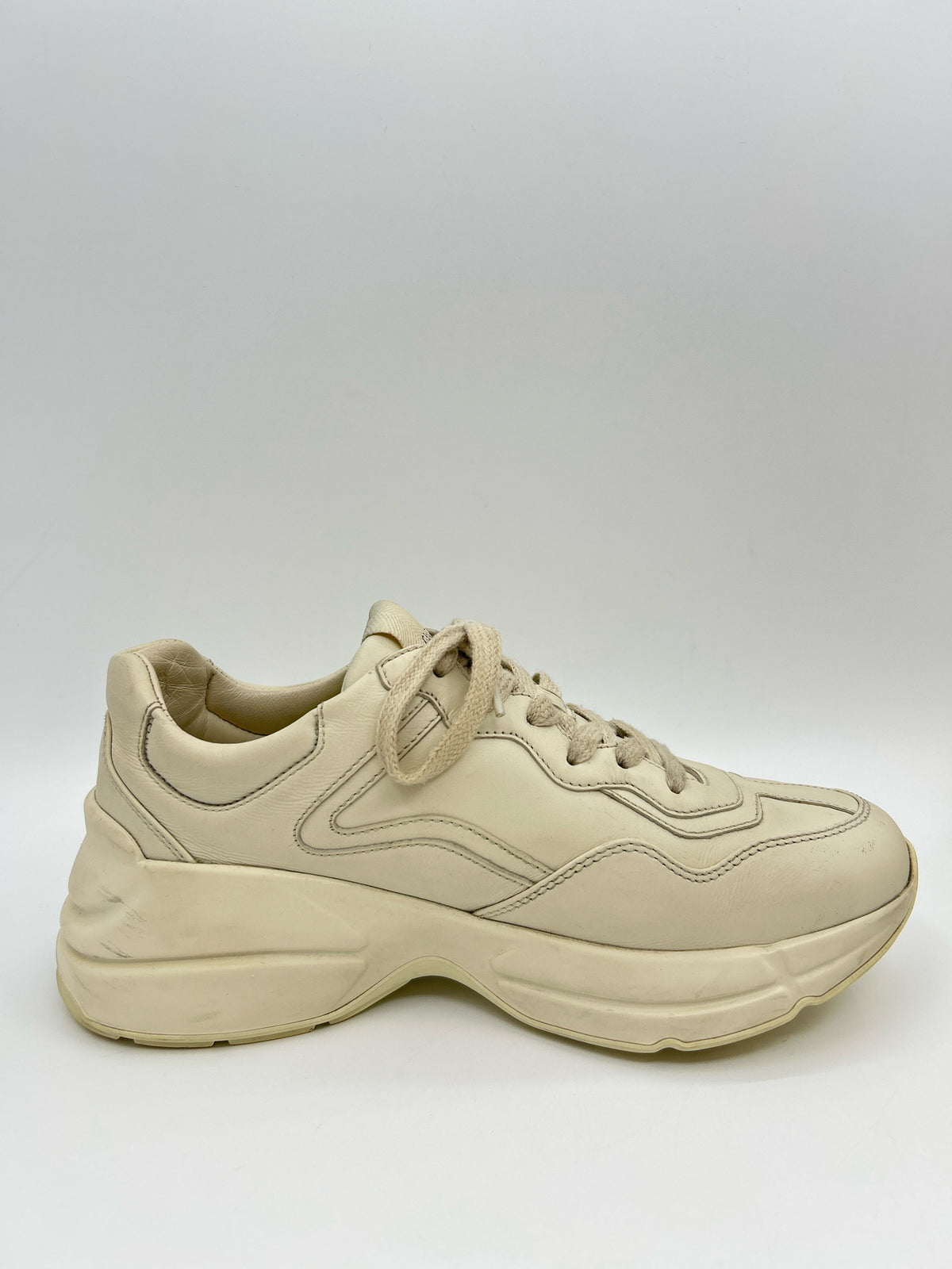 GUCCI Size 37/7 Ivory Women Sneakers