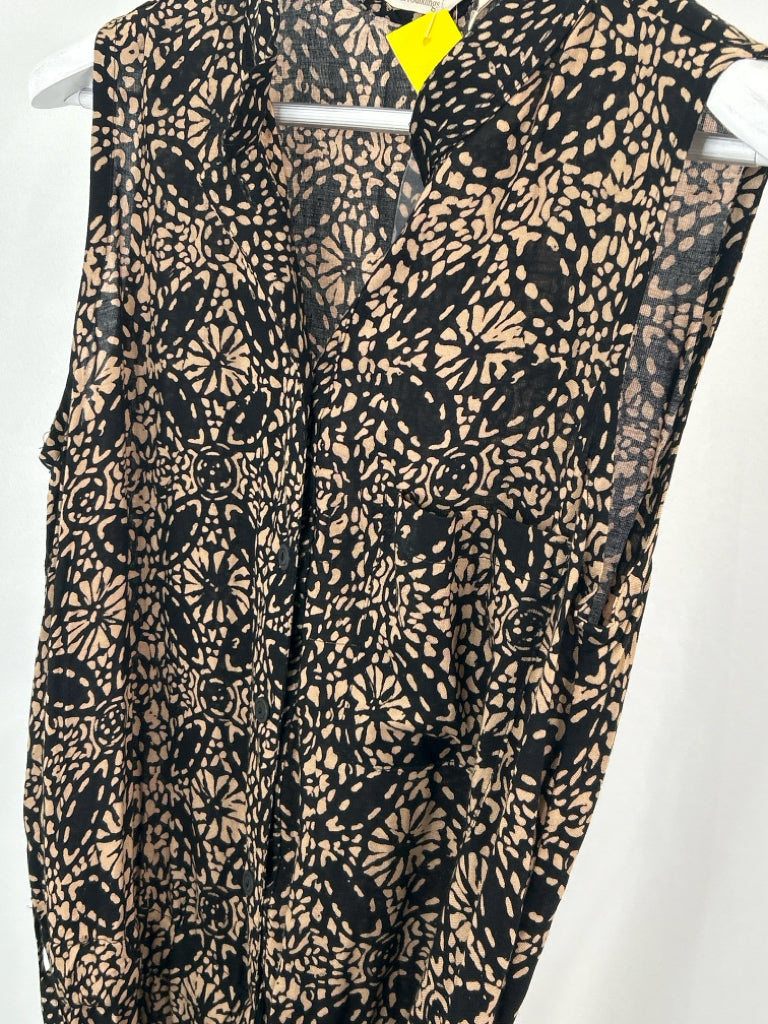 SOFT SURROUNDINGS Size M Black Print Bali Jumpsuit