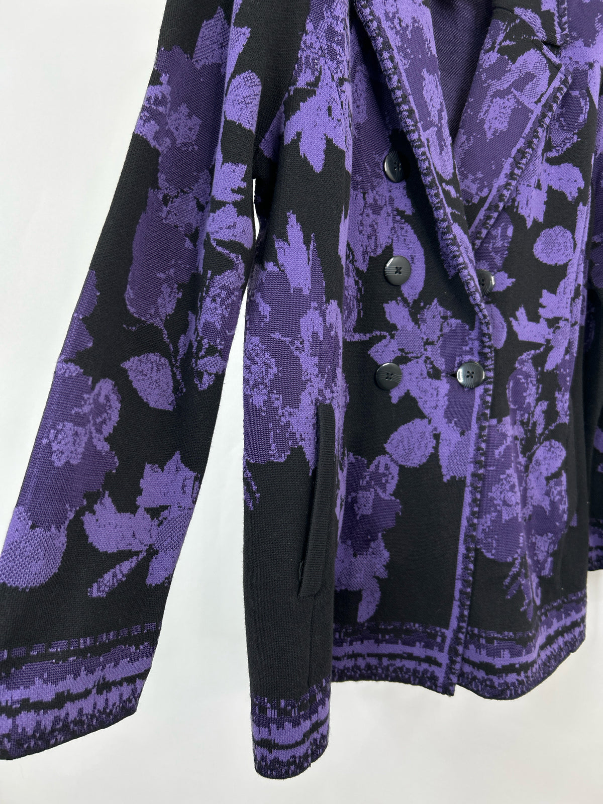 CHICO'S Size L Black and Purple Women Blazer
