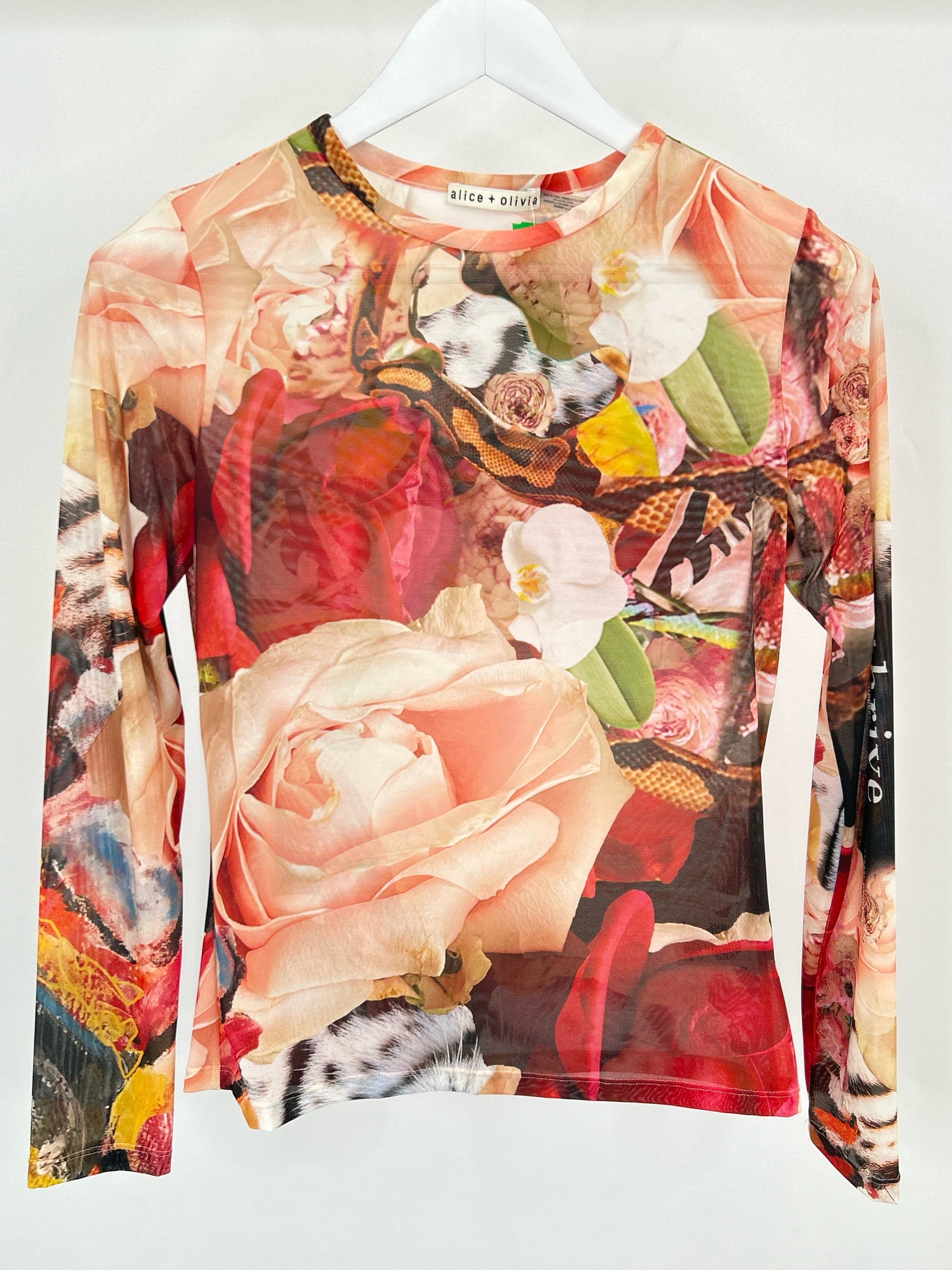ALICE + OLIVIA Size S/M PEACH FLORAL Women Top