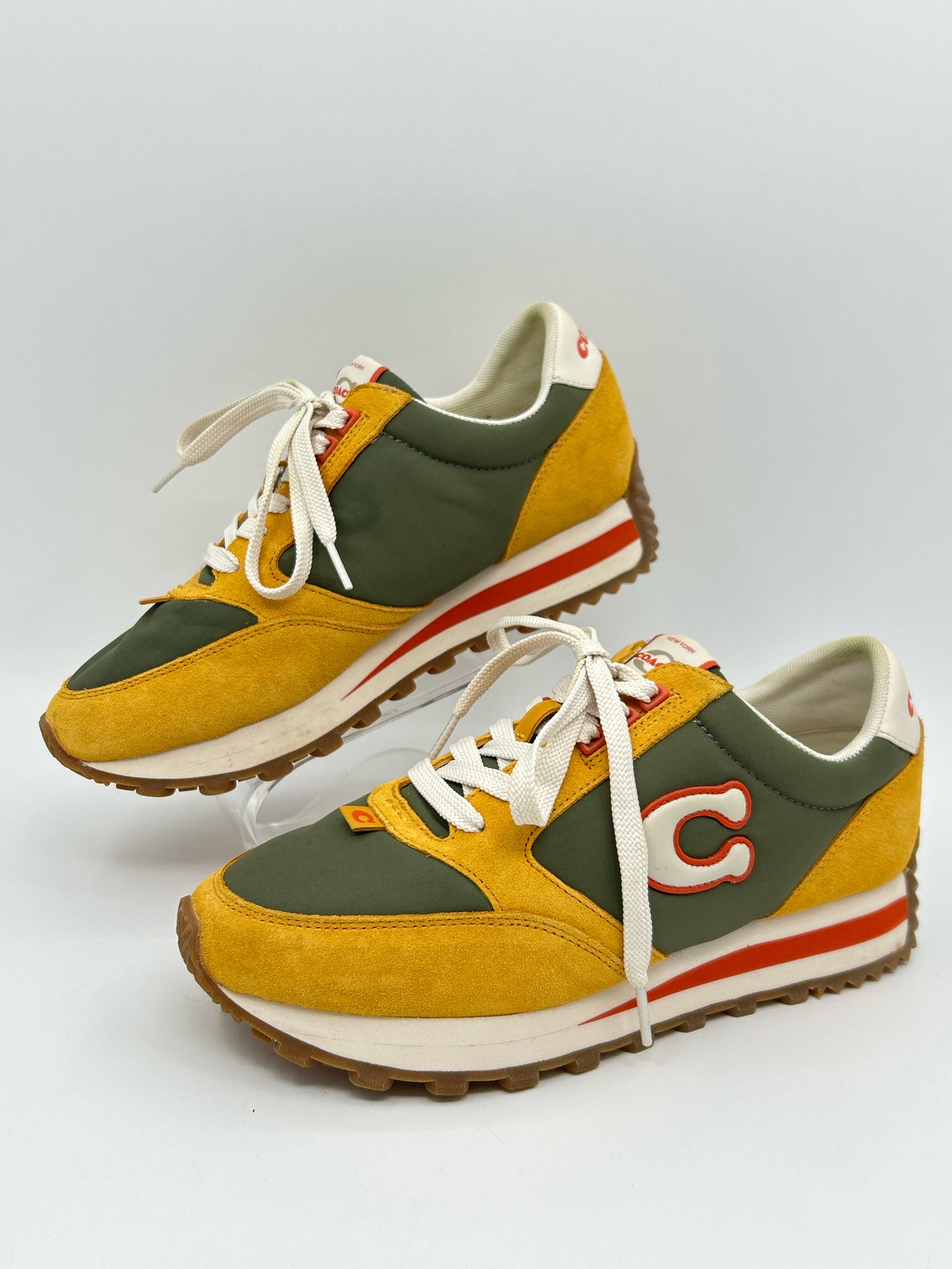 Coach Size 8B GREEN & GOLD Women Sneakers