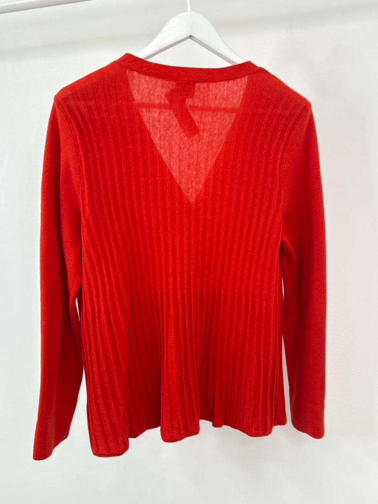 CABI Size L Orange Red Passage Cardigan