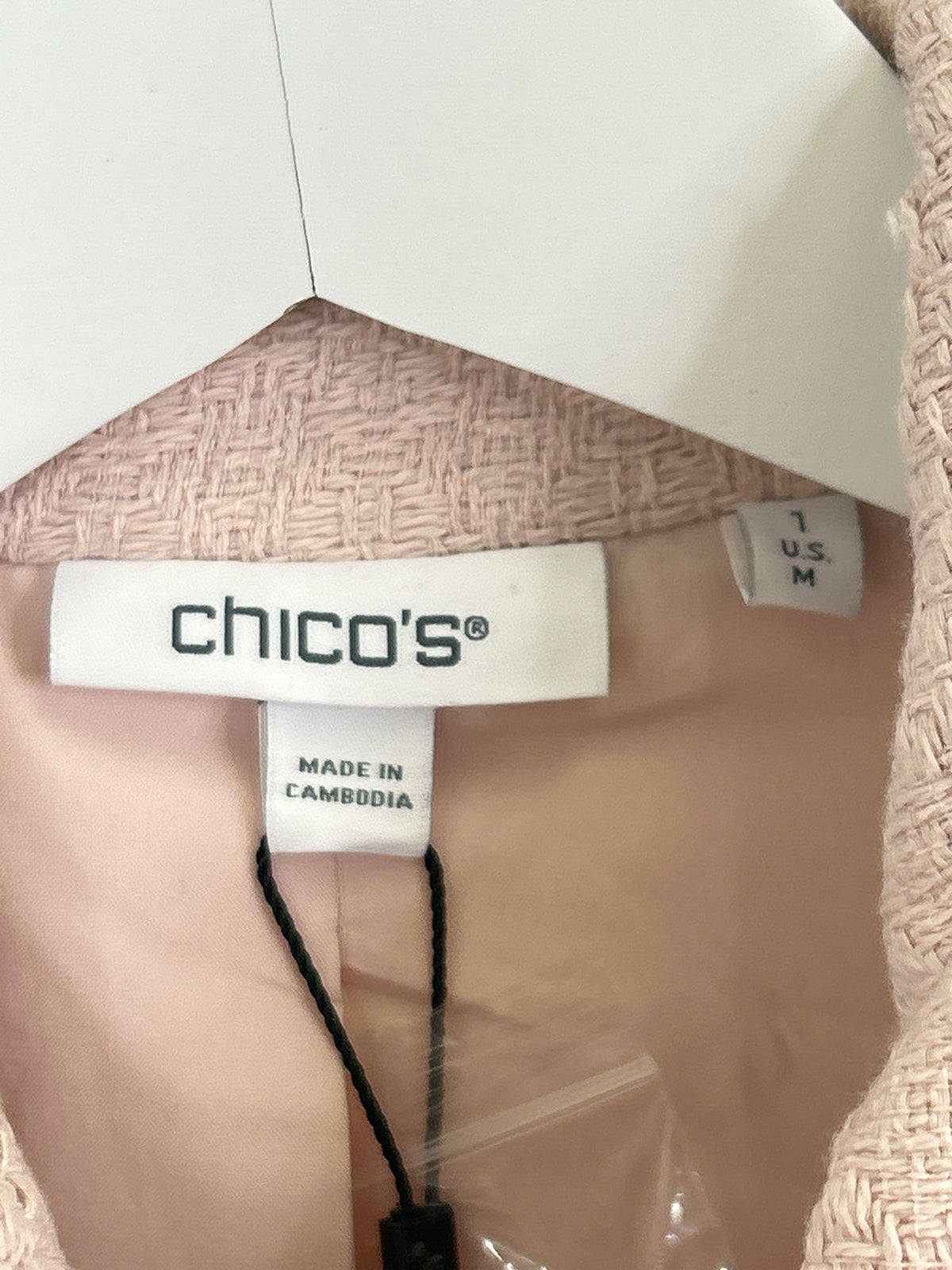 CHICO'S Size M Blush Pink Women Jacket NWT