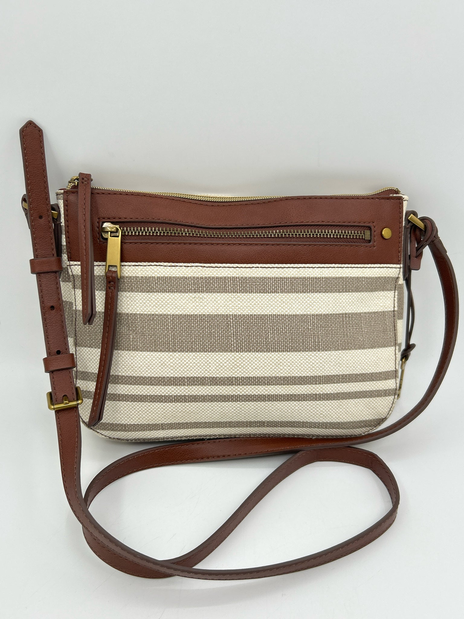 FOSSIL Cream & Brown Women Purse
