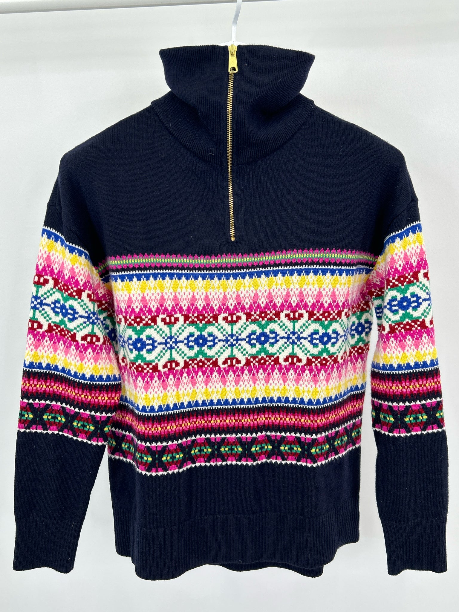 TALBOTS Size S Navy Print Women Sweater