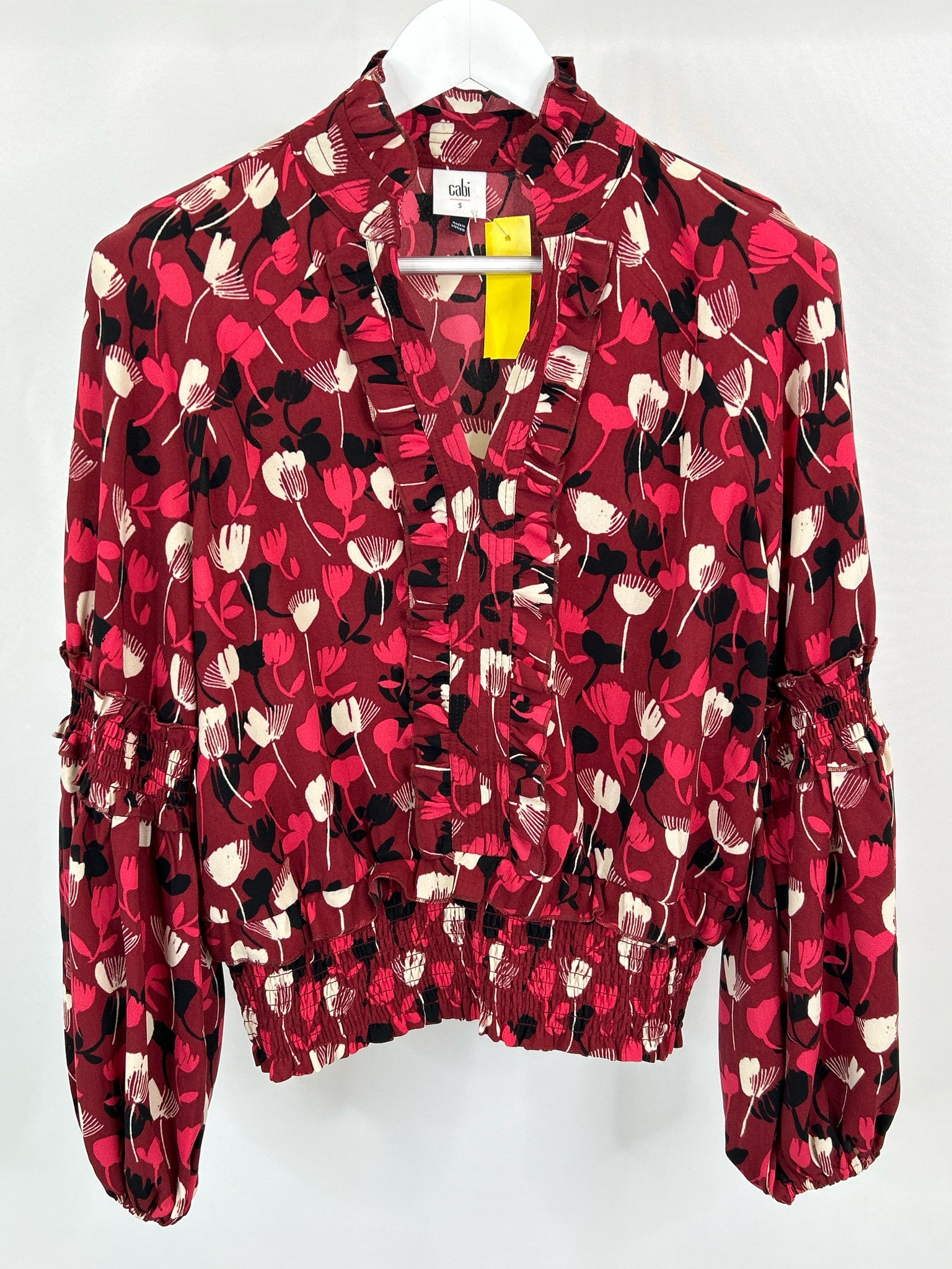 CABI Size S Red Print Women Top