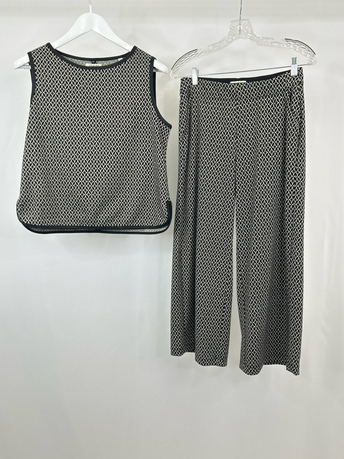 MAX STUDIO Size S Black & White Women 2-Piece w/pants