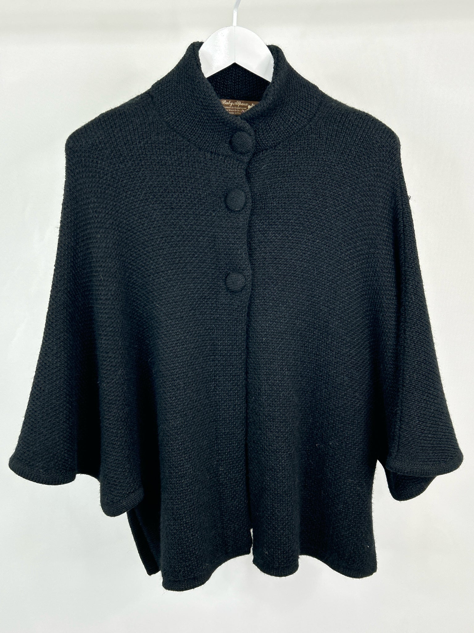 BABY ALPACA Size One Size Black Women Poncho