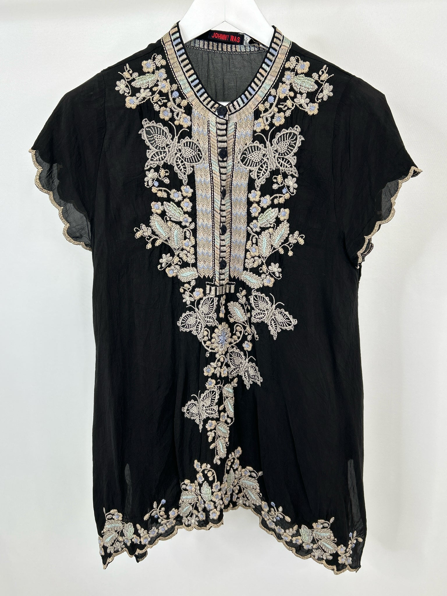 JOHNNY WAS Size M Black Women Tunic NWT