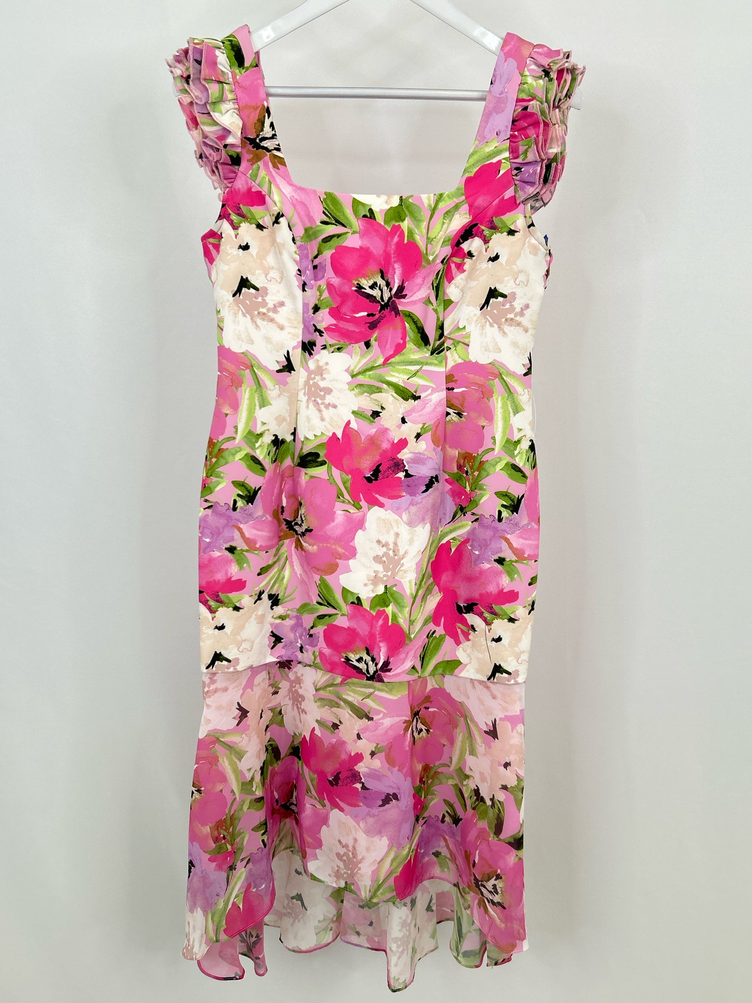 ADRIANNA PAPELL Size 6 Pink floral Women Dress