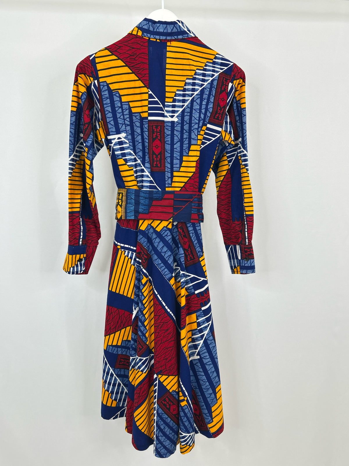 TRIBALBYN Size L Blue Print Women Dress