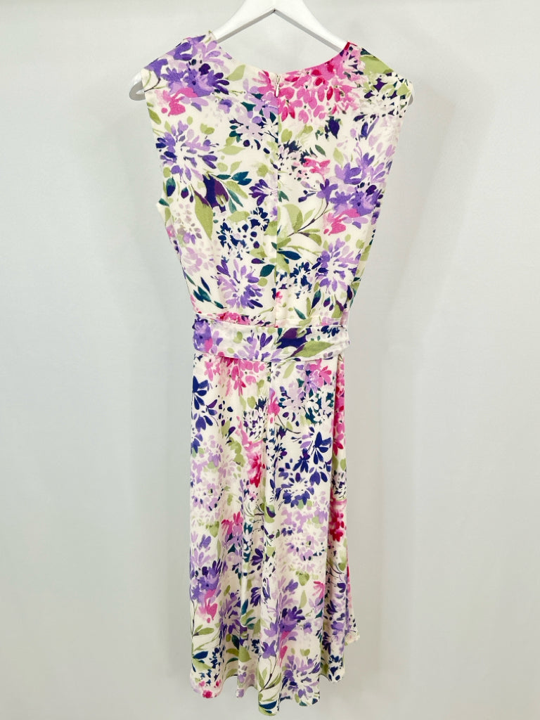 Lauren Ralph Lauren Size 6 PURPLE AND WHITE Women's Dress