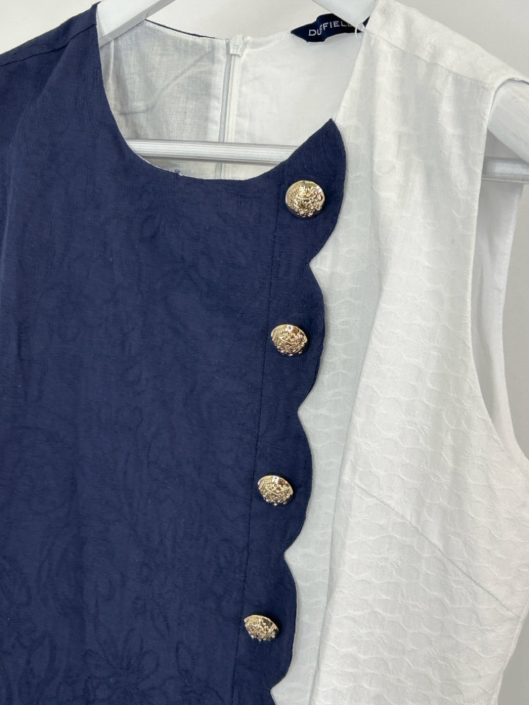 DUFFIELD LANE Size S NAVY AND WHITE Women's Dress