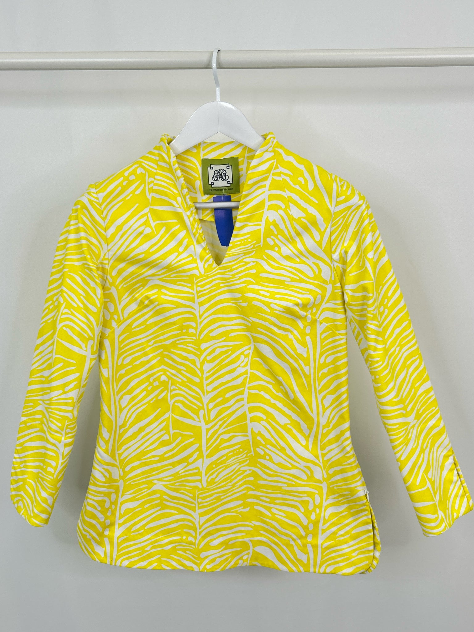 ELIZABETH MCKAY Size 0 Yellow and White Women Tunic