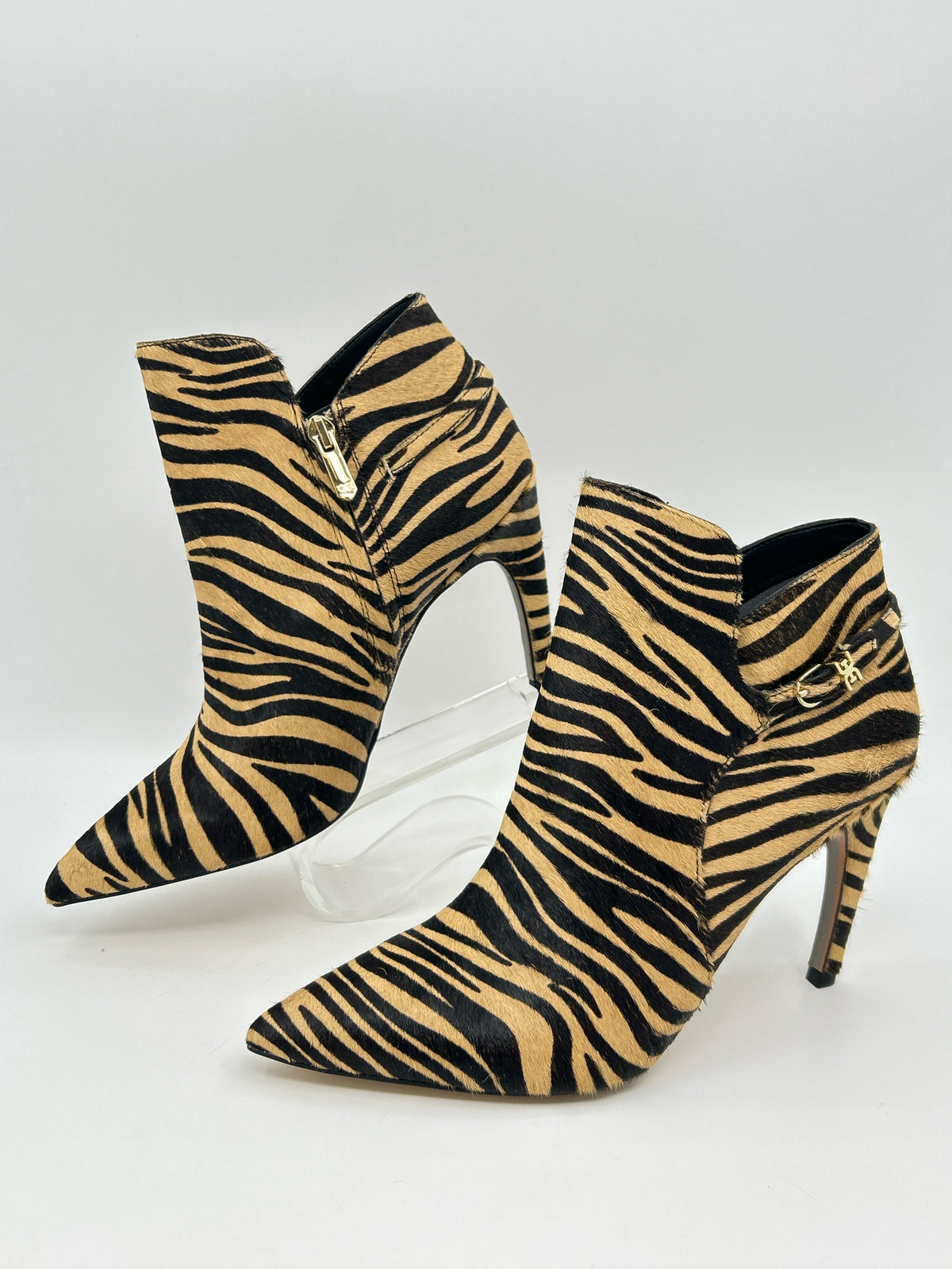 SAM EDELMAN Size 8.5 BEIGE AND BLACK Women Booties