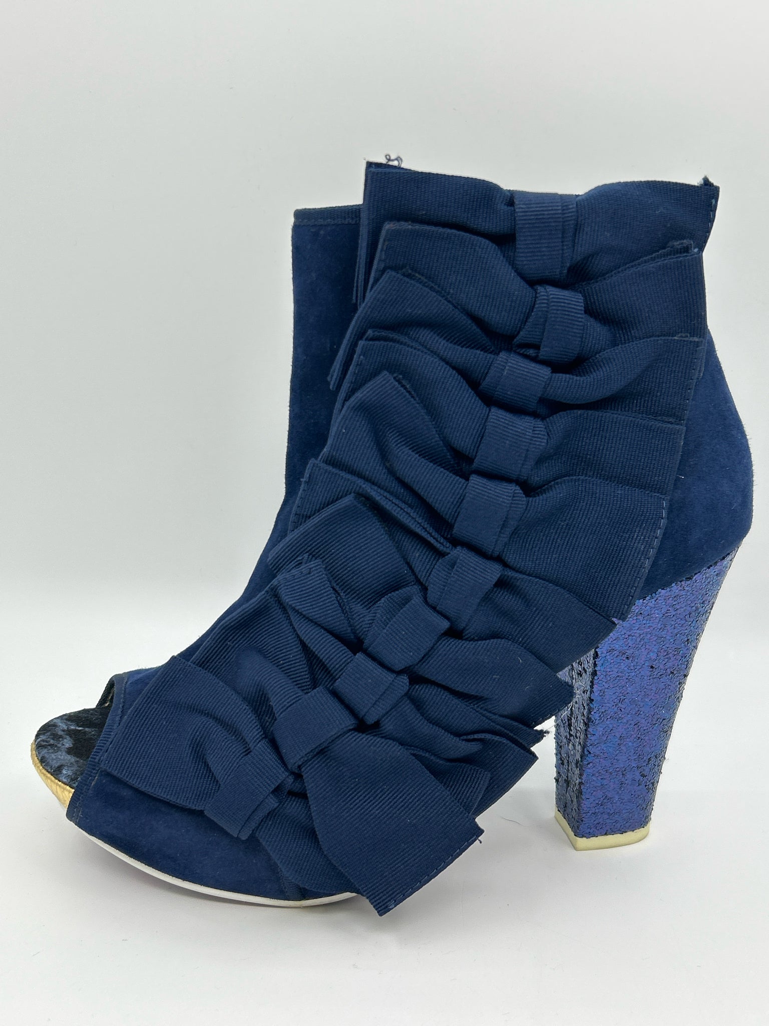 IRREGULAR CHOICE Size 10 Navy Women Booties