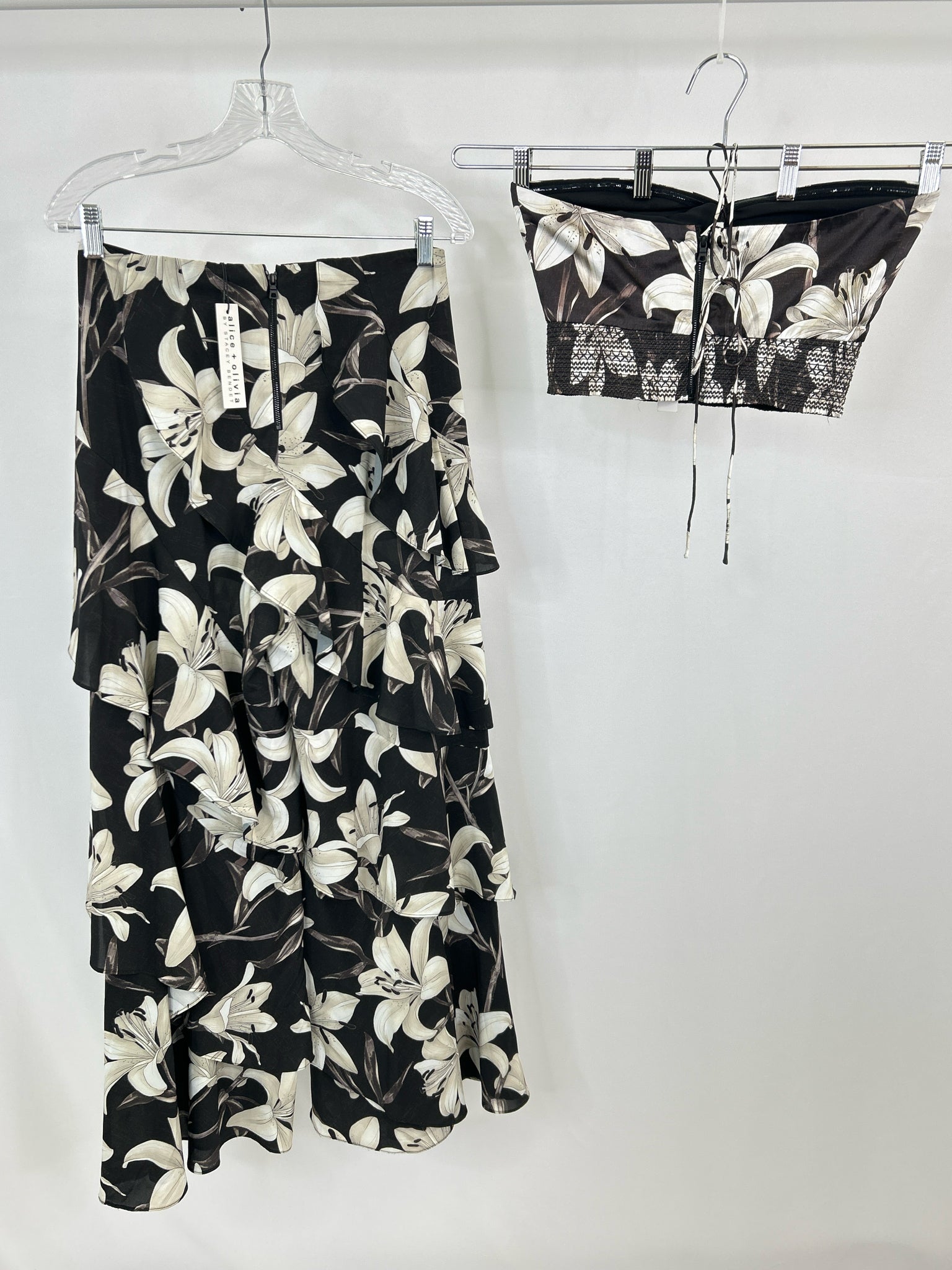 ALICE + OLIVIA Size 6 Brown Print Women 2-Piece w/Pants NWT