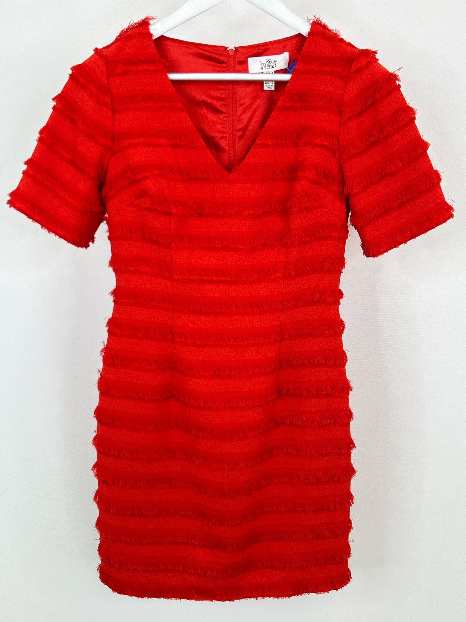 Belle Badgley Mischka Size 4 Red Women Dress