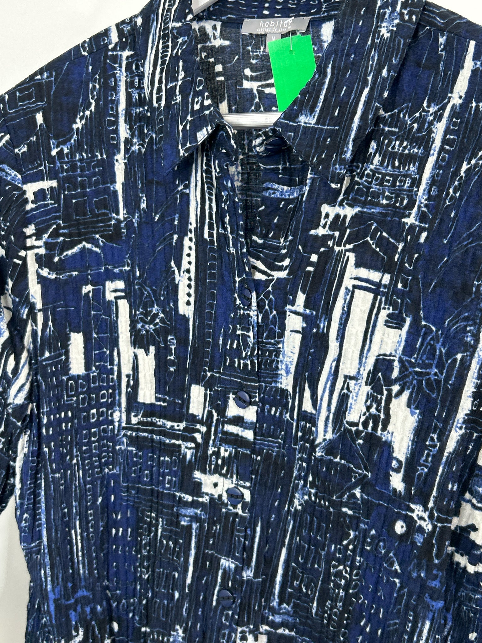 HABITAT Size M NAVY AND WHITE Women Shirt