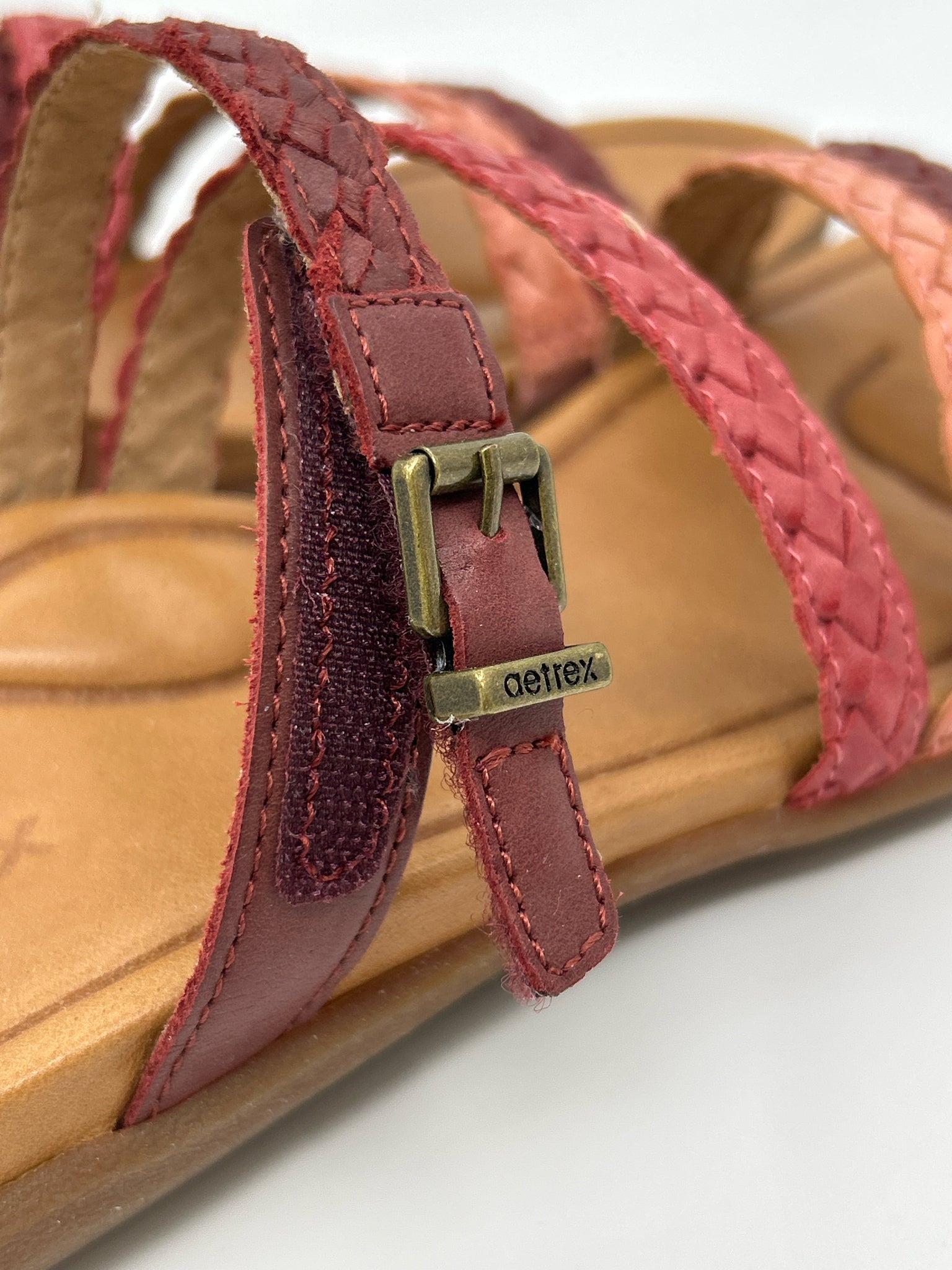 AETREX Size 8.5 Red Women Sandal