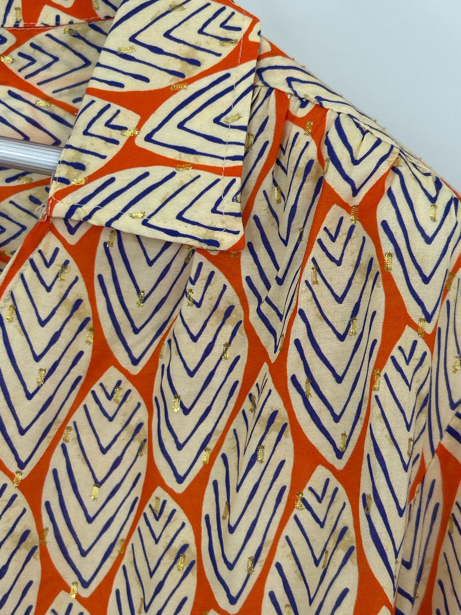 FINLEY Size L Orange and Beige Women Blouse