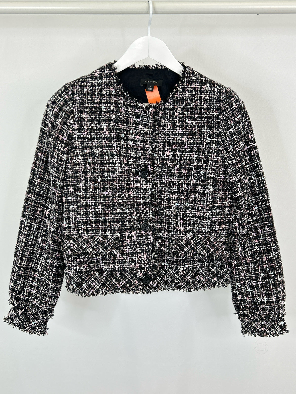ANN TAYLOR Size 2 BLACK AND PINK Women Jacket