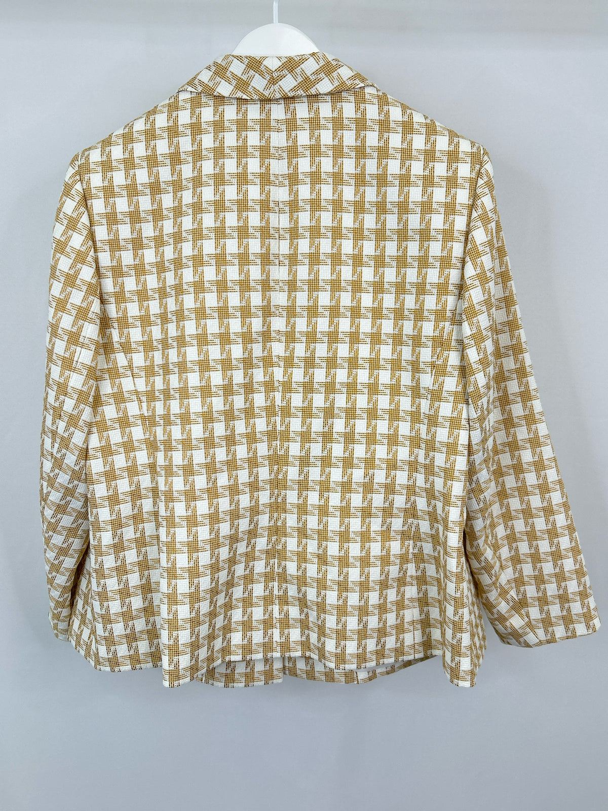 KASPER Size 18W Beige & White Women Blazer