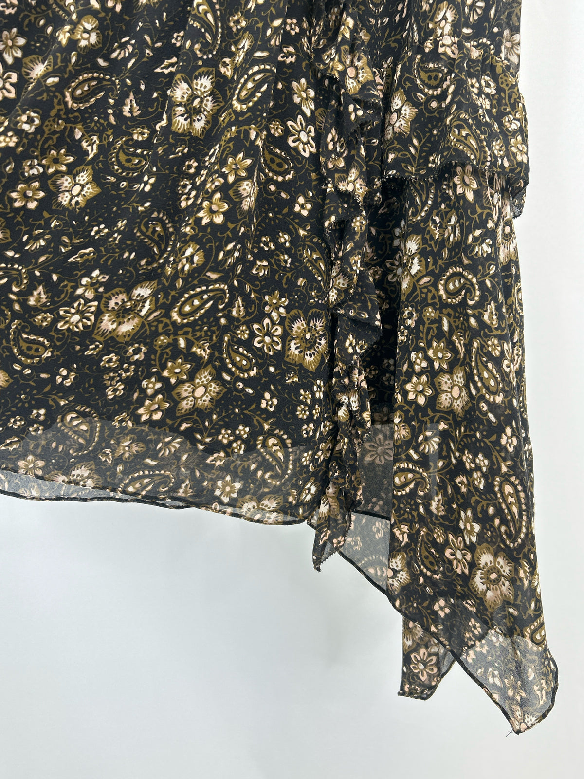 Ulla Johnson Size 2 Black Floral Women Skirt