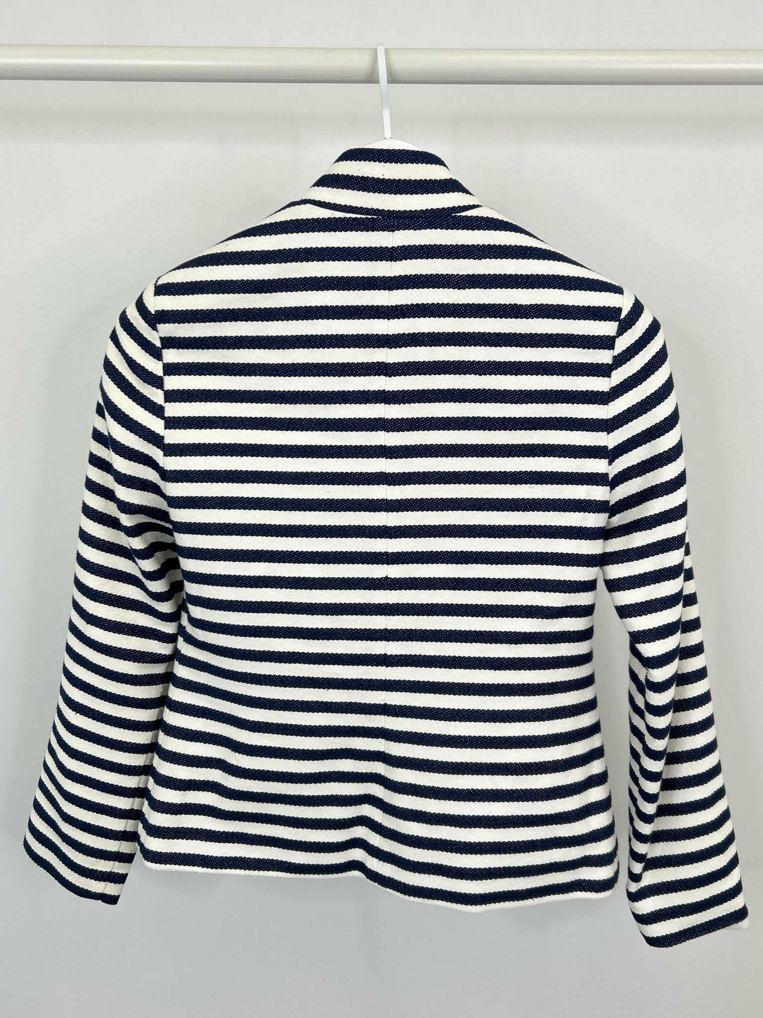 SAIL TO SABLE Size XS Navy Striped Women Blazer NWT