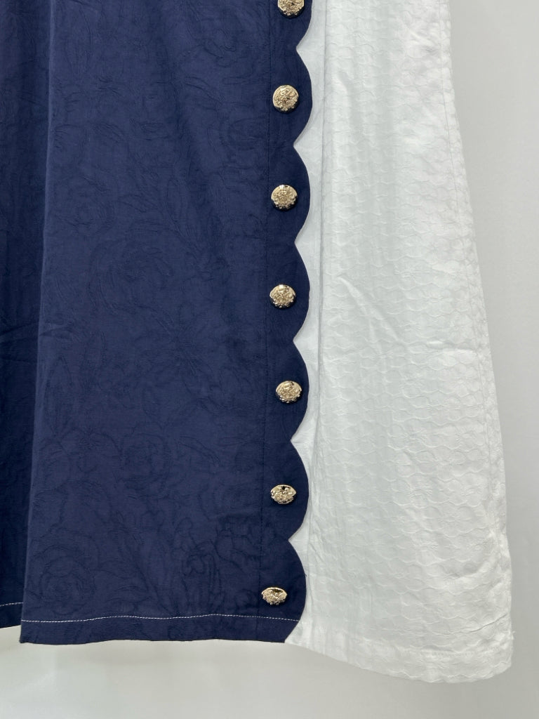 DUFFIELD LANE Size S NAVY AND WHITE Women's Dress