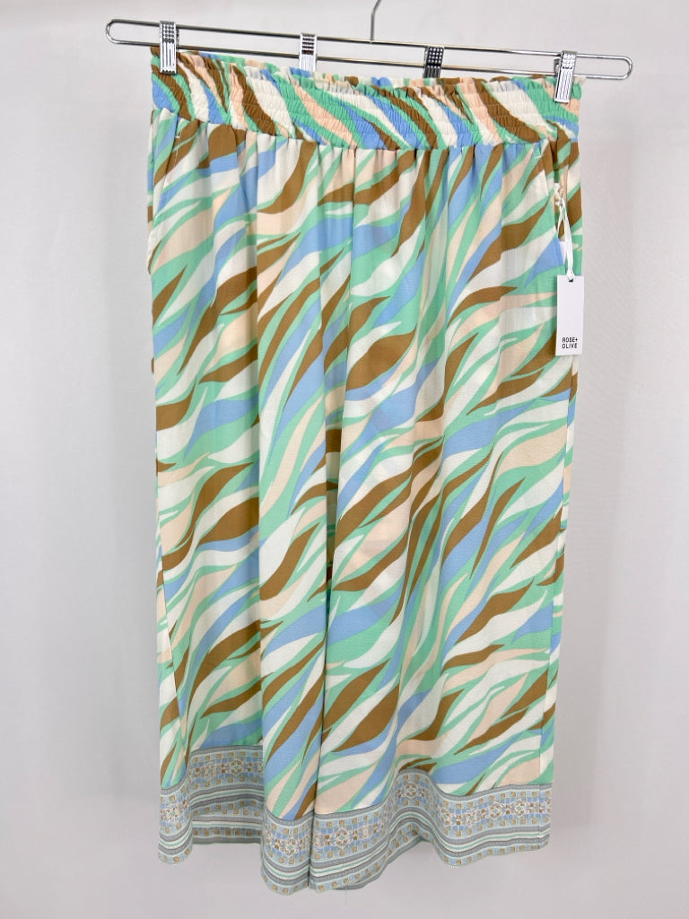 ROSE + OLIVE Size 3X Beige and Blue Women's 2-Piece w/pants