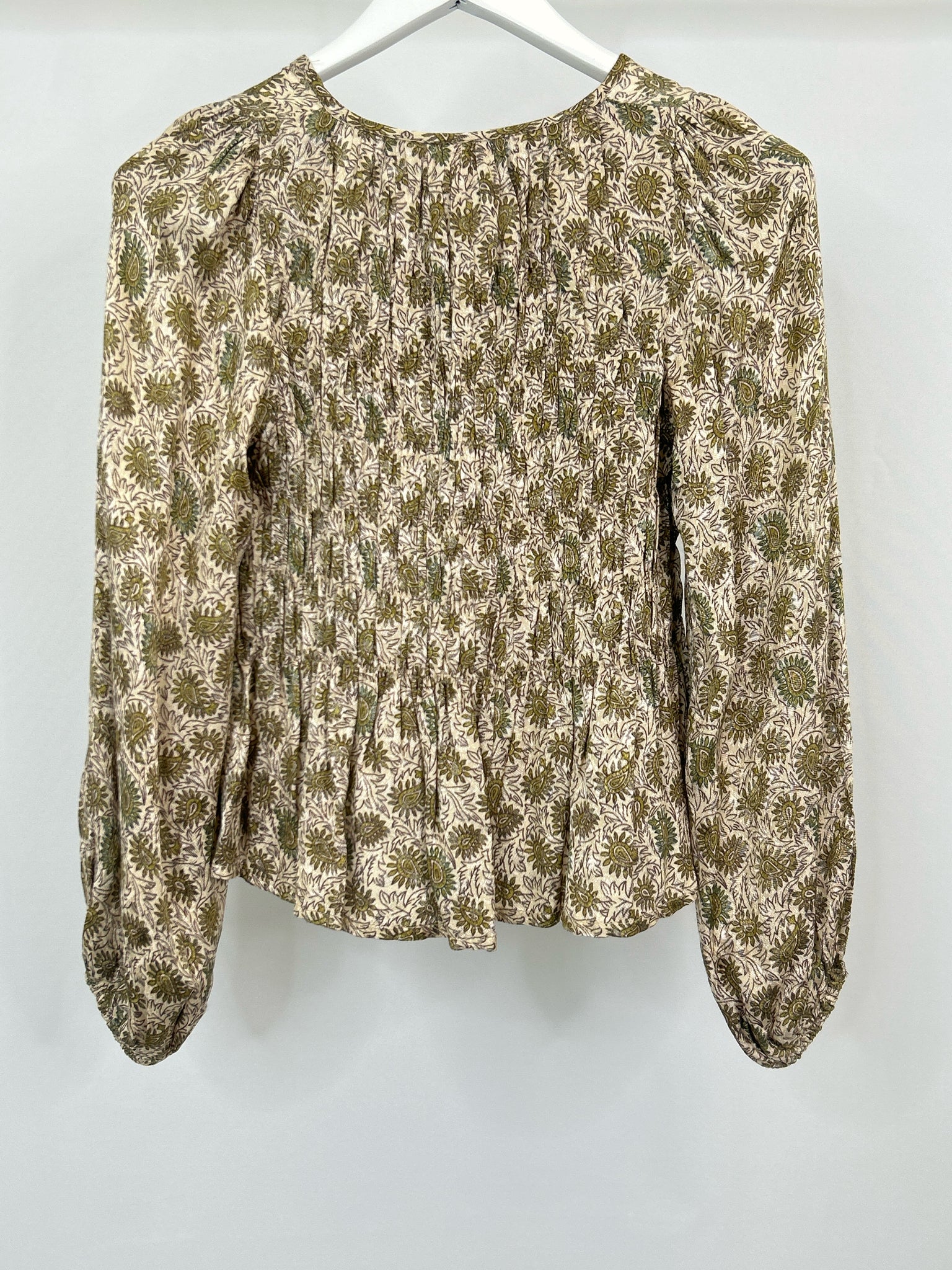 NEKANE NKN NWT Size S CREAM AND GREEN Women Top