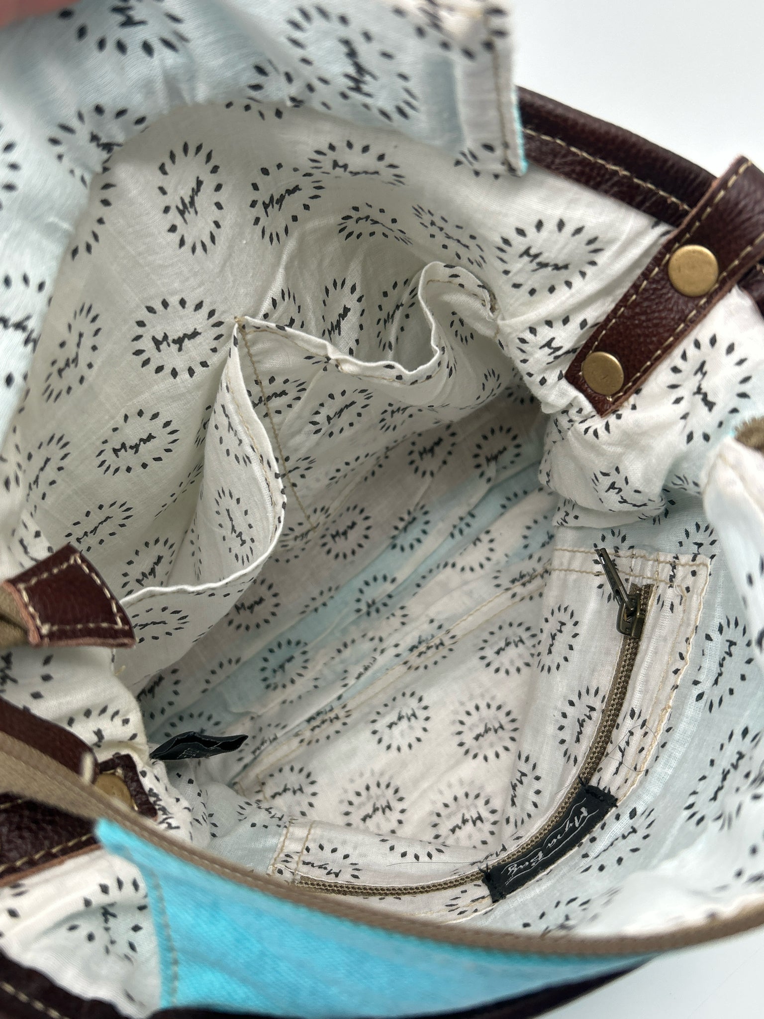 MYRA BAG Blue and Brown Women Purse