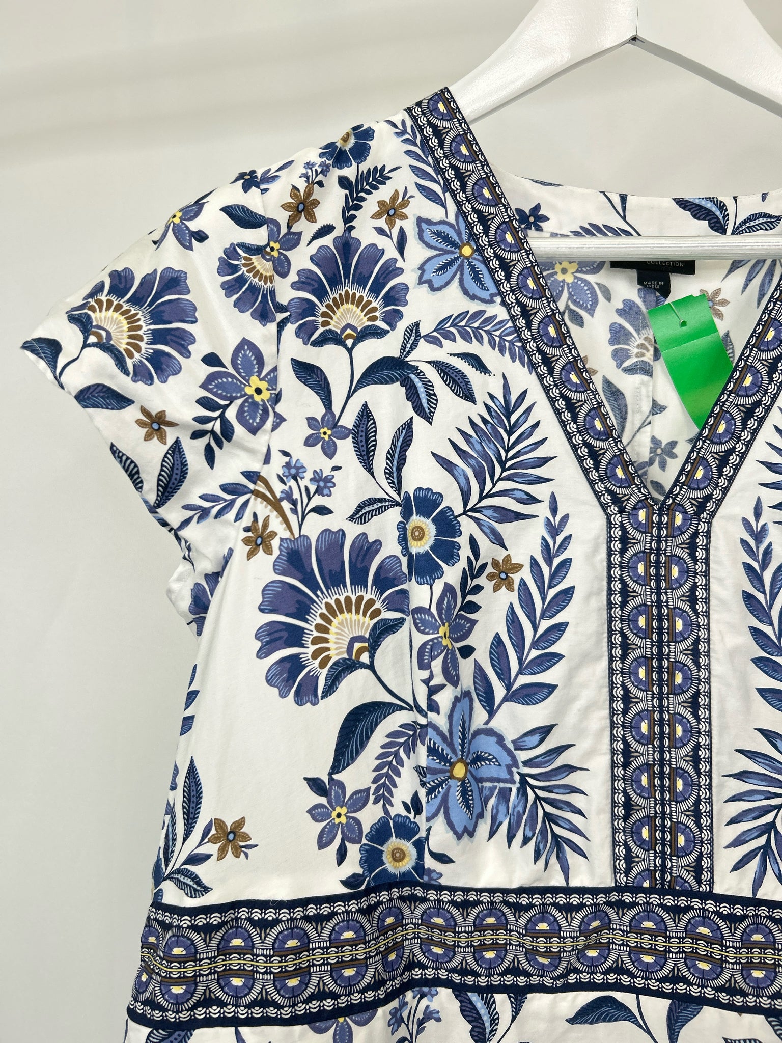 J JILL WEAREVER COLLECTION Size L Blue Print Women Dress
