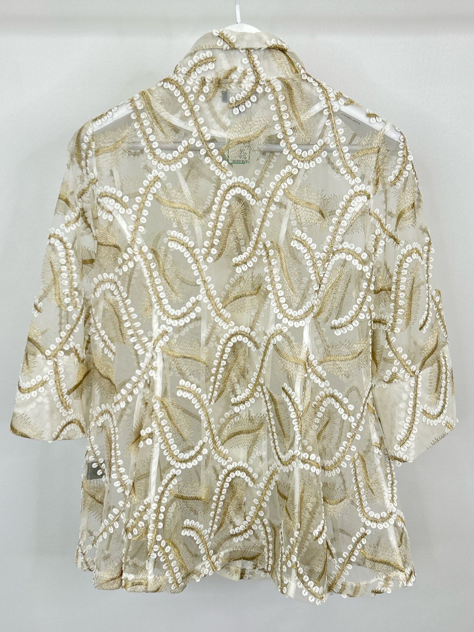 DAMEE Size S WHITE AND GOLD Women Jacket