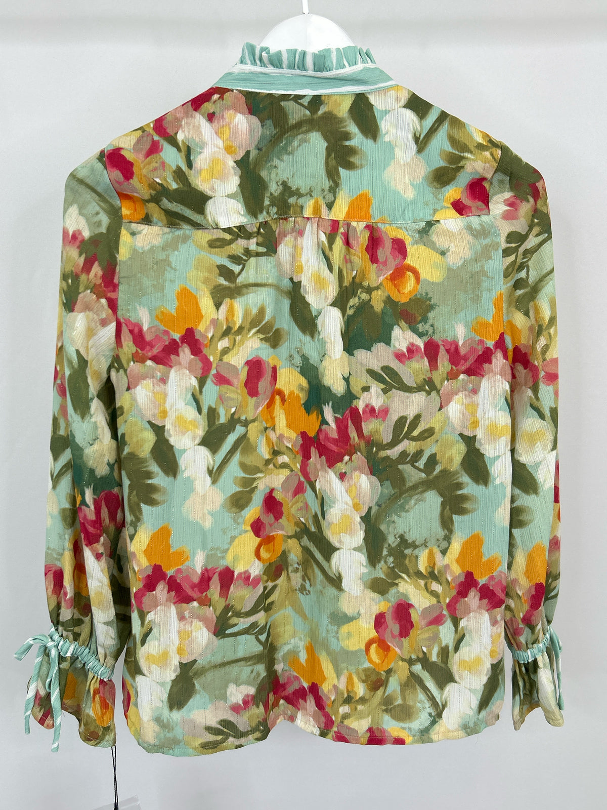 NICOLE MILLER Size S AQUA FLORAL Women Top