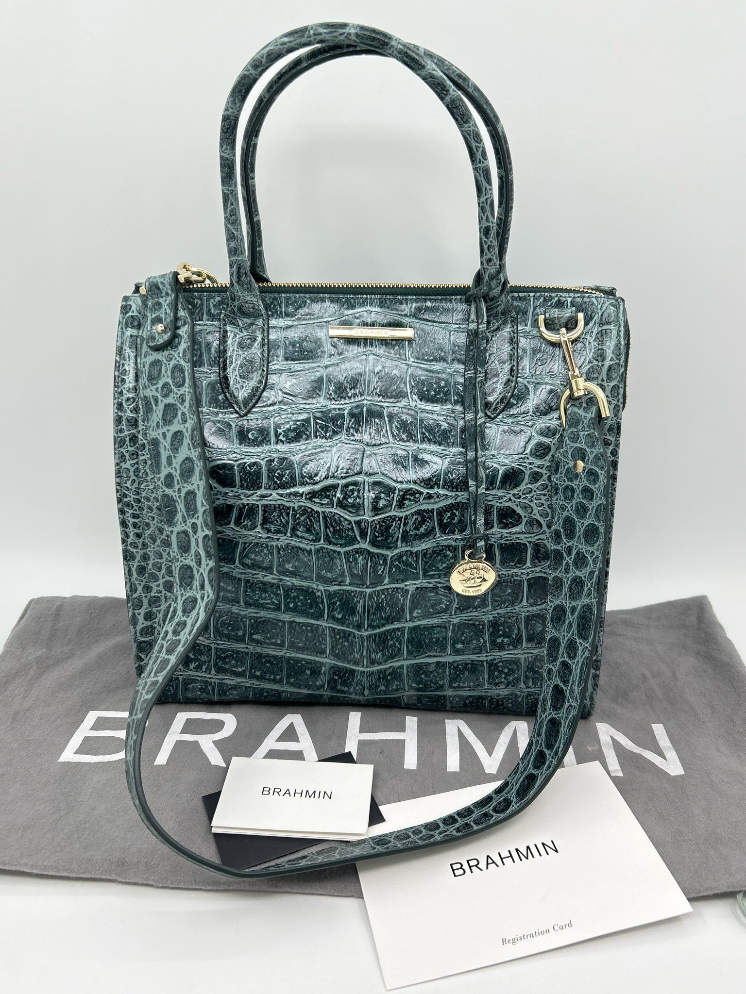 BRAHMIN Teal Green Women Purse