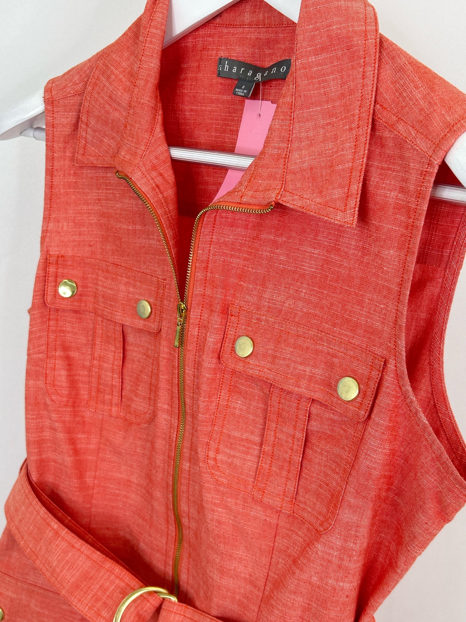 SHARAGANO Size S Coral Women Dress
