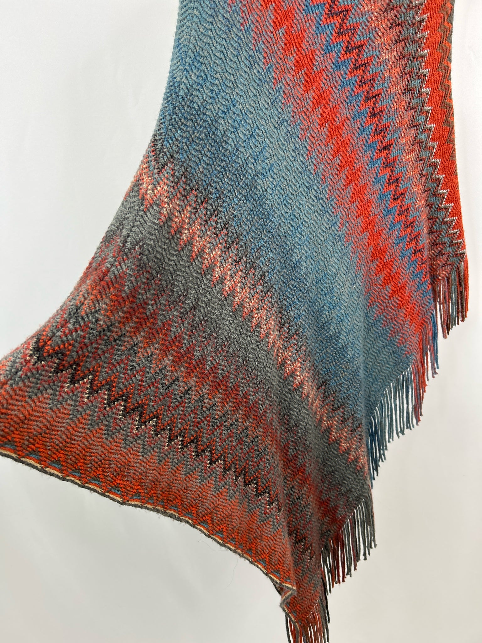 RYAN MICHAEL Size One Size orange and blue Women Poncho