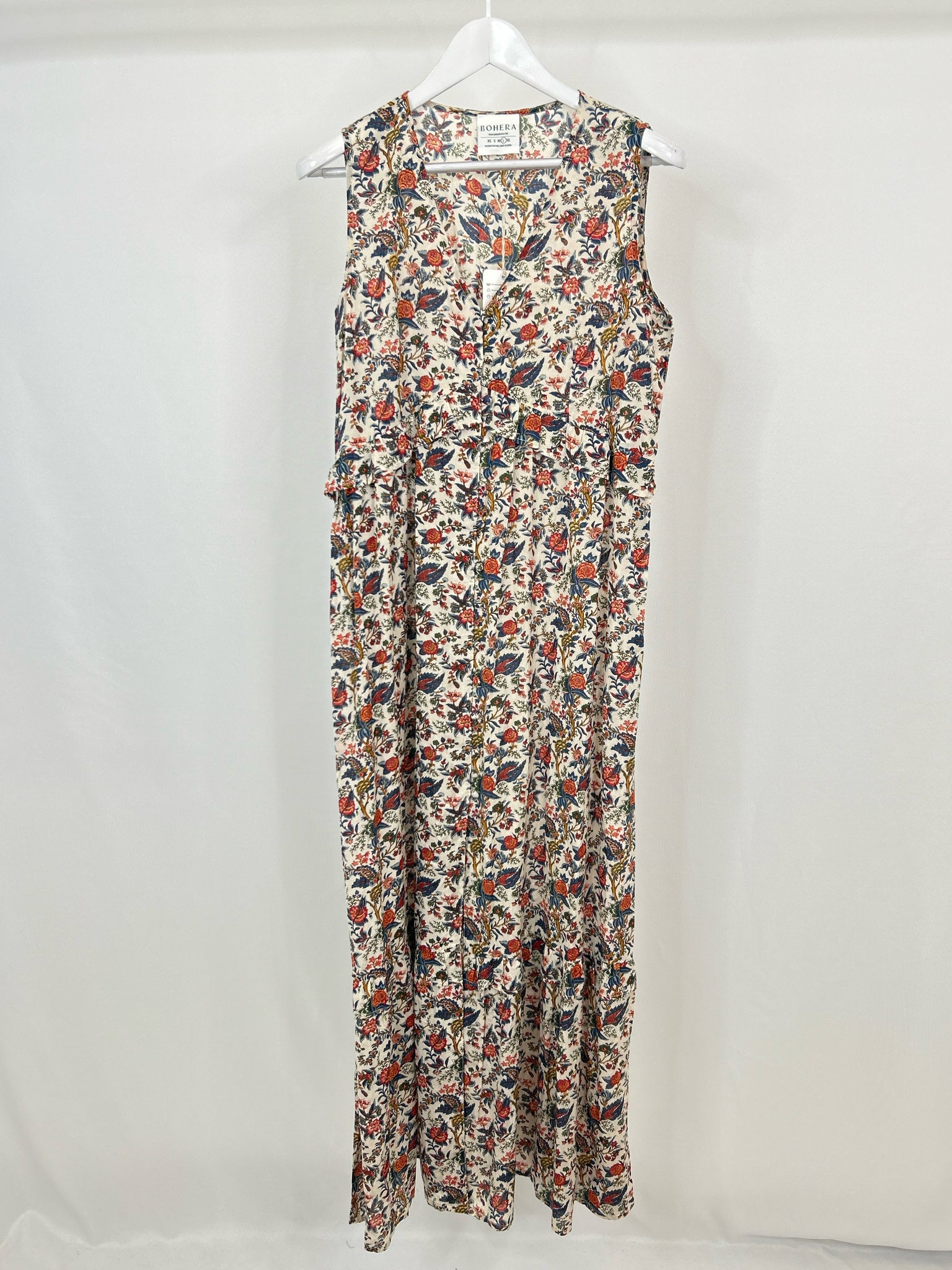 BOHERA Size L Blue & Red Women Dress