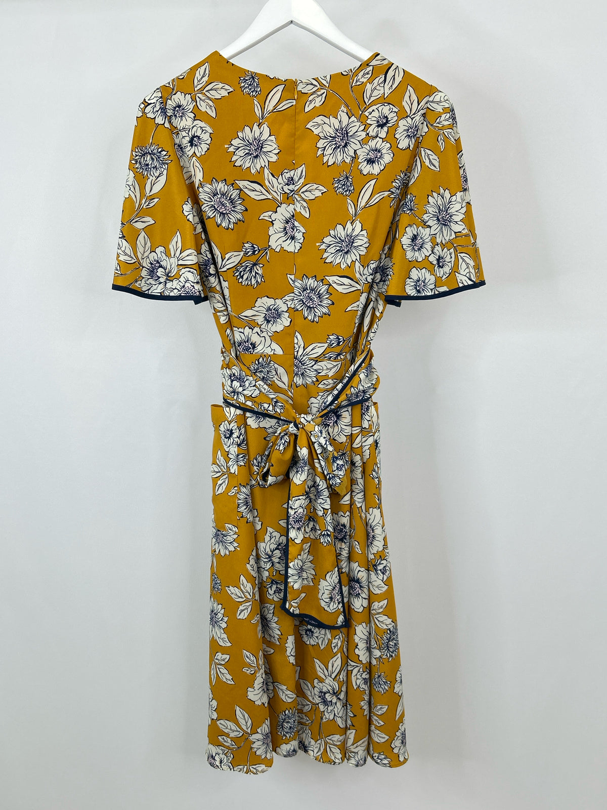ELIZA J Size 10 MUSTARD FLORAL Women Dress